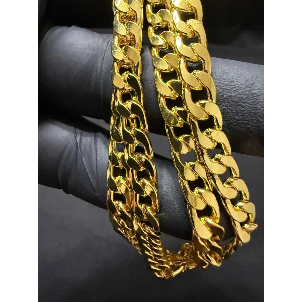 cuban chain necklace 18k gold filled 26 inch 6mm